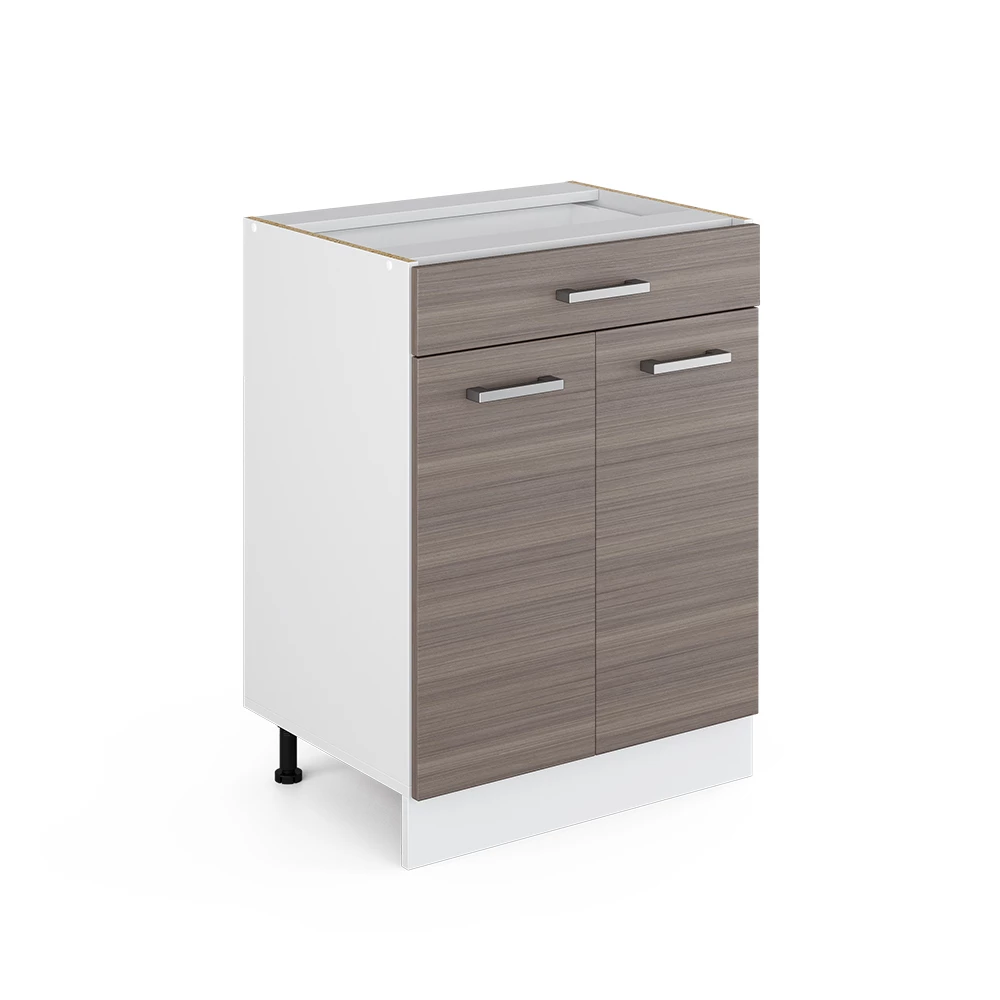 Keukenonderkast R-Line Edel grijs 60 cm met lade, zonder werkblad Vicco