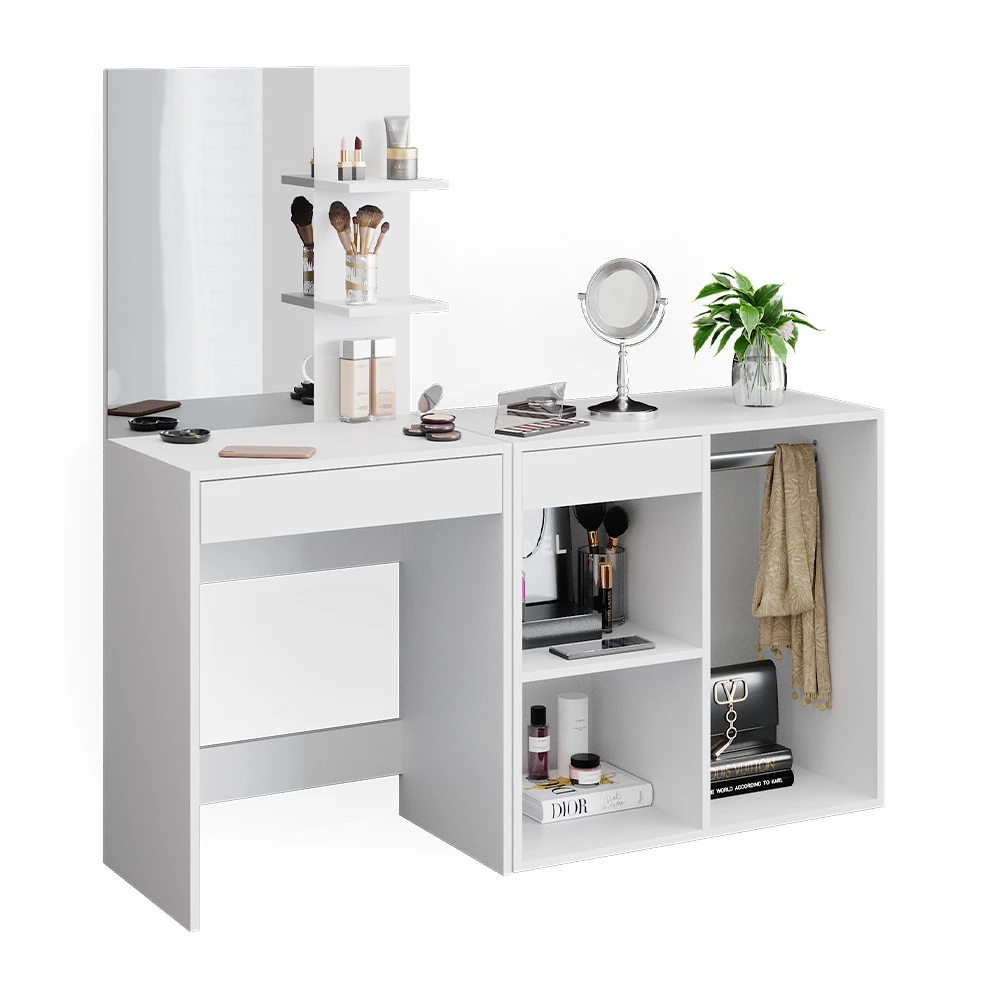 Kaptafel Isabelle Wit 140 cm met kast Vicco