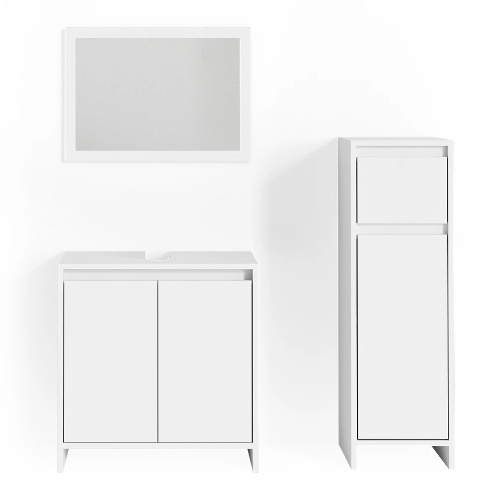 Badkamermeubel set Emma Wit 3 delen, met midi-element Vicco