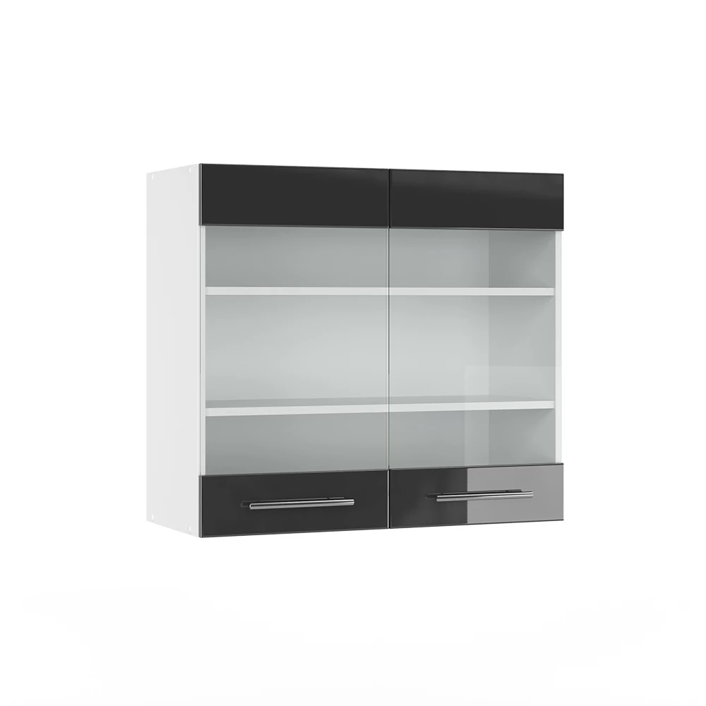 Glazen keukenkast Fame-Line Antraciet Hoogglans 80 cm Vicco