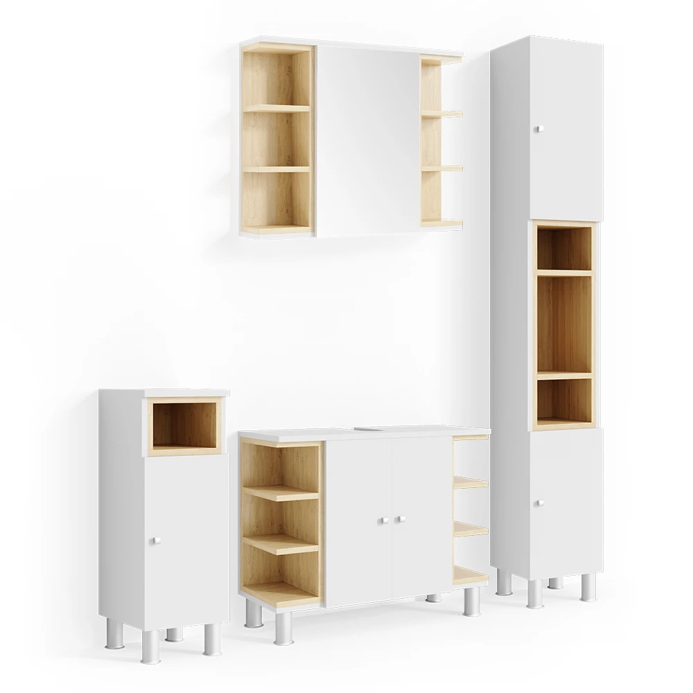 Badkamermeubel set Aquis Wit 4 delen Vicco