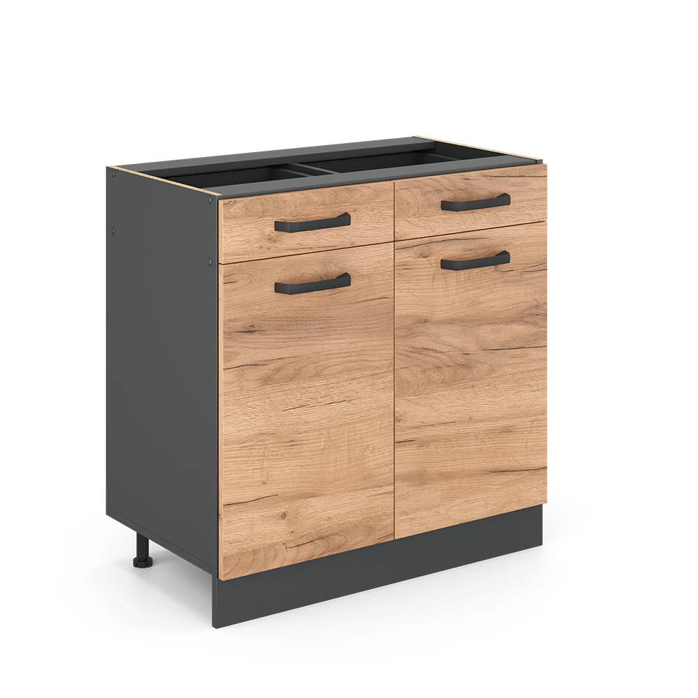 Keukenonderkast R-Line Krachtige eik goud 80 cm zonder werkblad Vicco