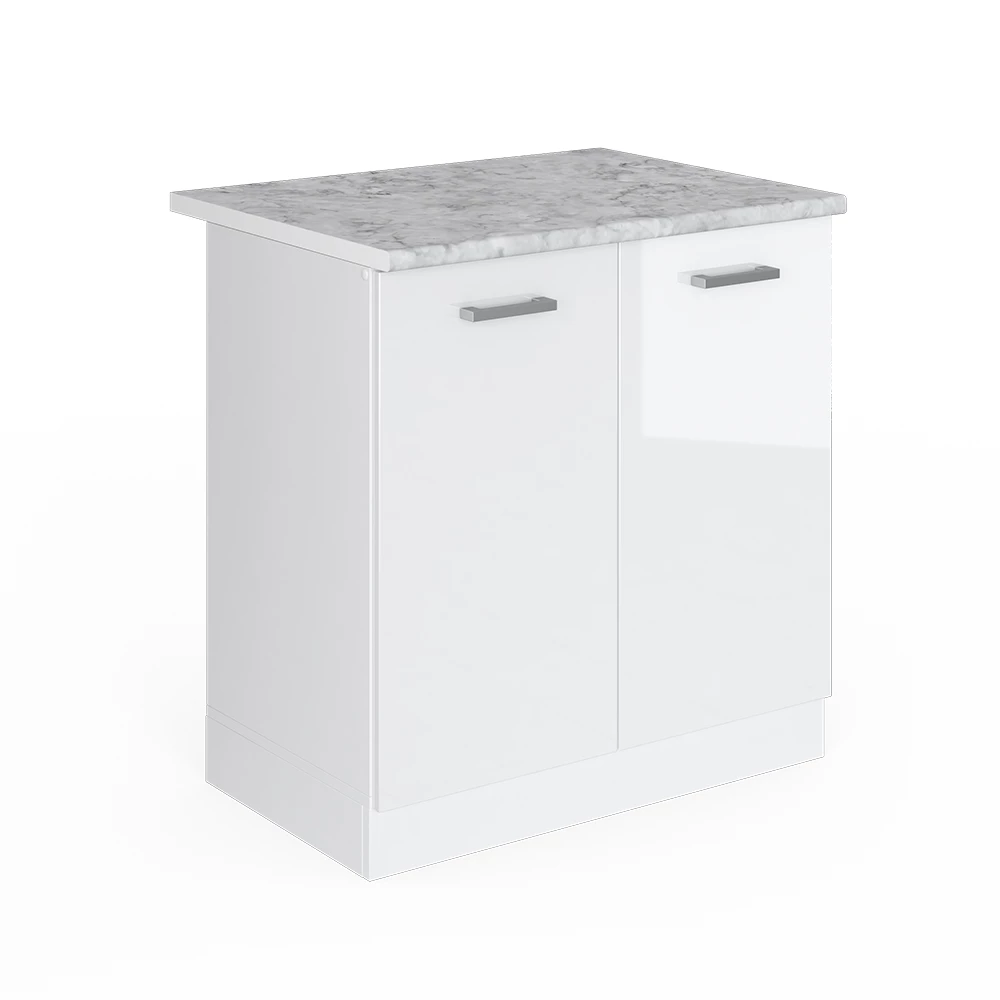 Wastafelkast R-Line Wit Hoogglans 80 cm , WB Marmer Vicco