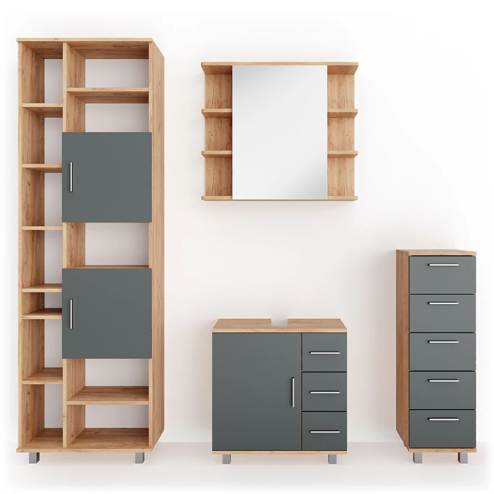 Badkamermeubel set Ilias Eiken 4 delen Vicco