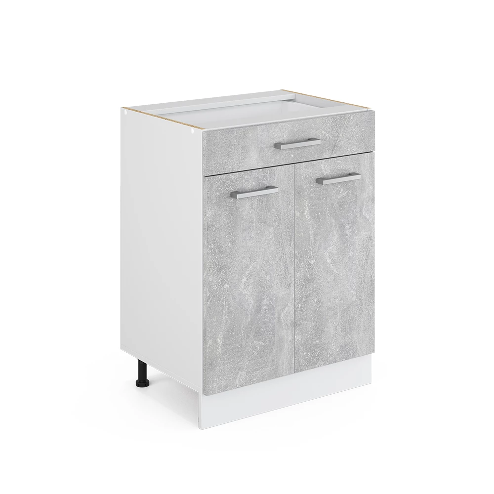 Keukenonderkast R-Line Beton 60 cm met lade, zonder werkblad Vicco