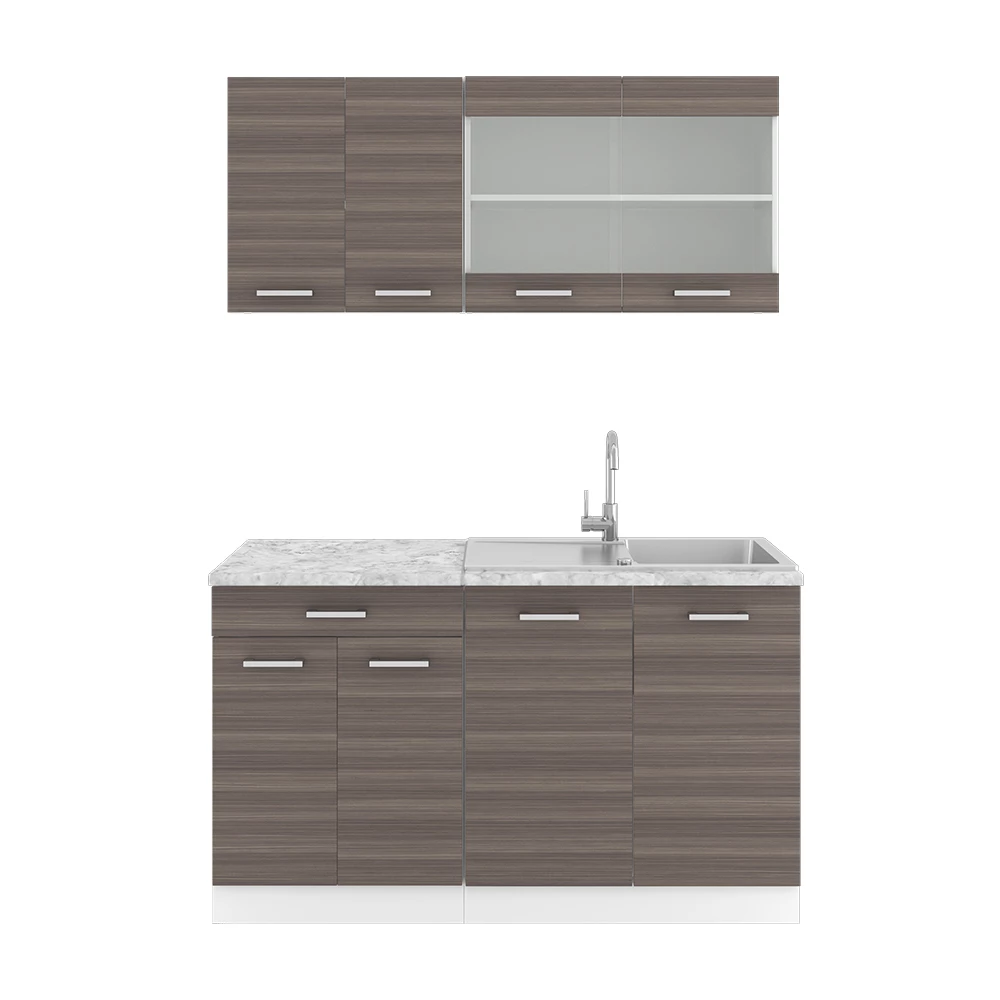 Eenpersoonskeuken R-Line Edel grijs 140 cm , WB Marmer Vicco