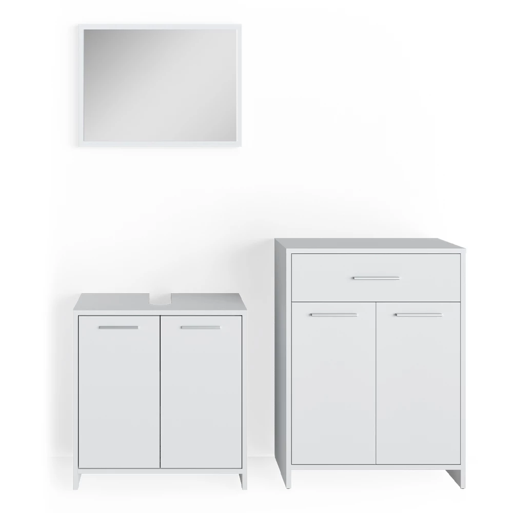Badkamermeubel set Kiko Wit 3 delen, met midi-element Vicco