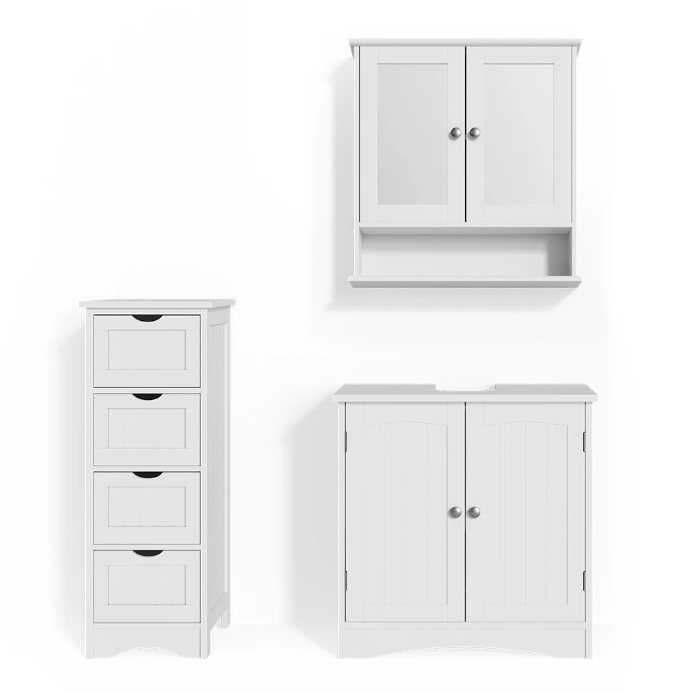 Badkamermeubel set Bianco Wit 3 delen Vicco