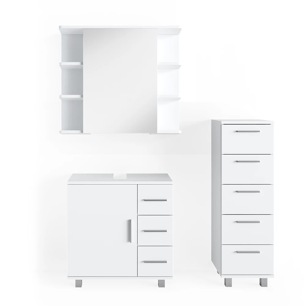 Badkamermeubel set Ilias Wit 3 delen Vicco
