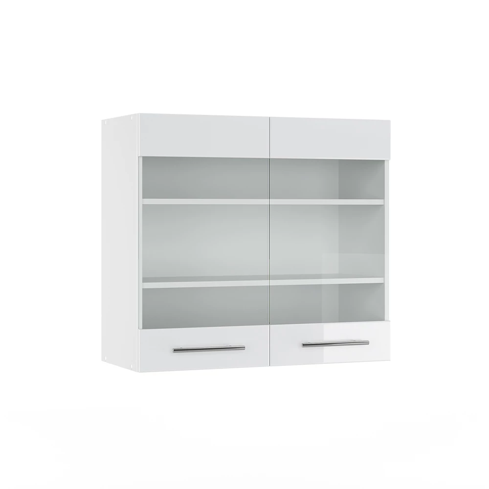 Glazen keukenkast Fame-Line Wit Hoogglans 80 cm Vicco