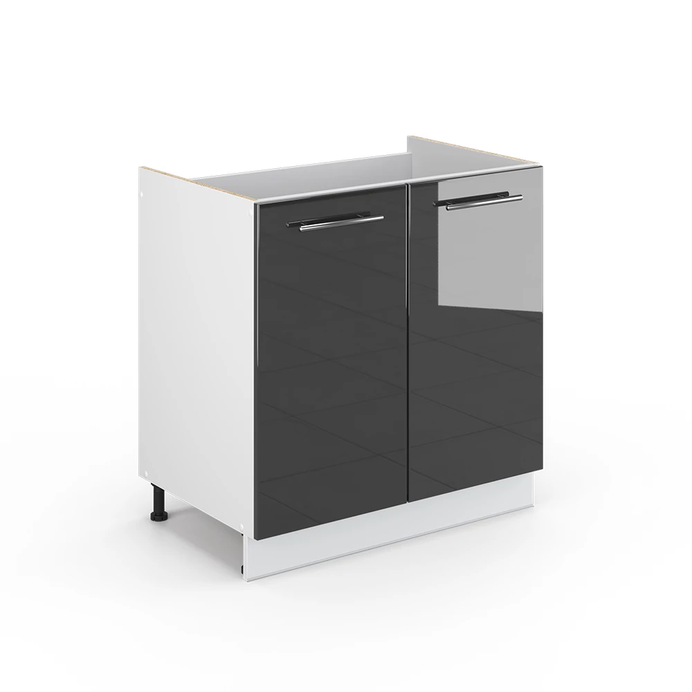 Wastafelonderkast Fame-Line Antraciet Hoogglans 80 x 82 cm zonder werkblad Vicco