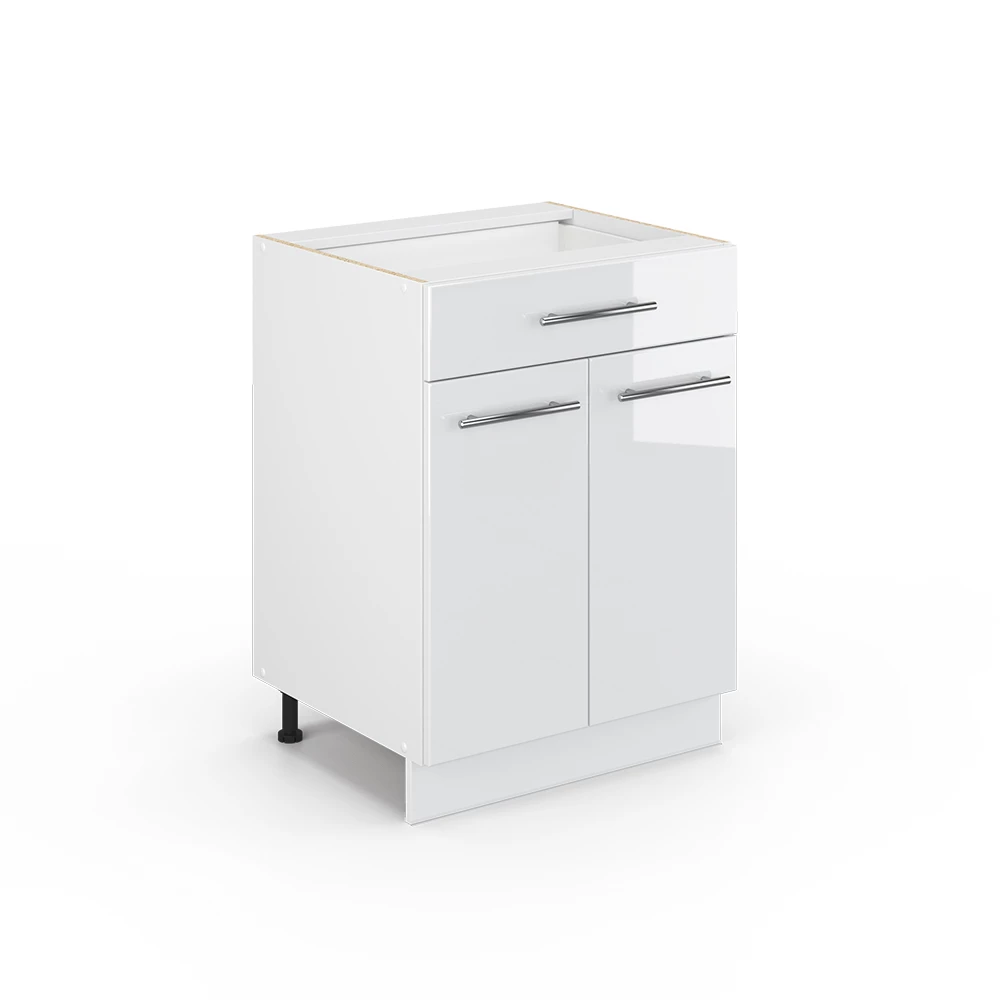Badkamerkast Fame-Line Wit Hoogglans 60 x 82 cm met lade, zonder werkblad Vicco