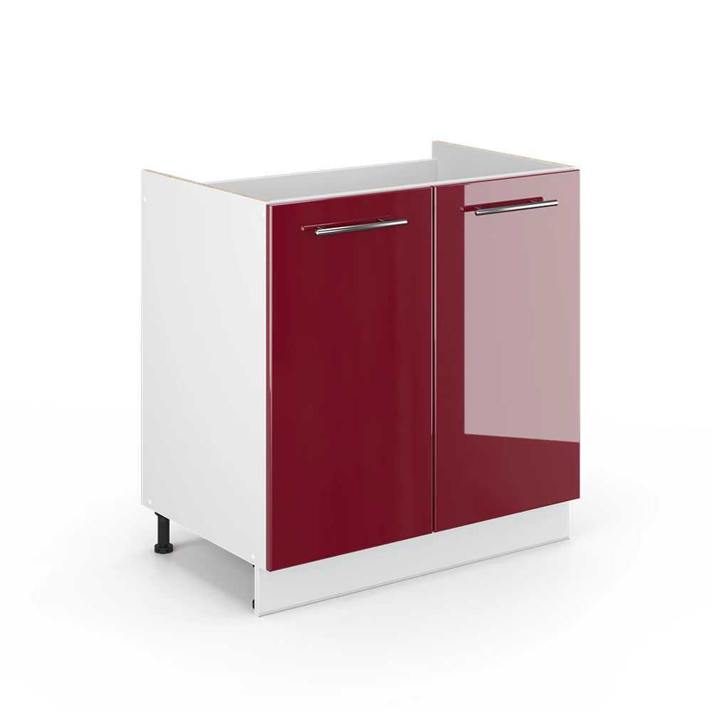 Wastafelonderkast Fame-Line Bordeauxrode hoogglans 80 x 82 cm zonder werkblad Vicco