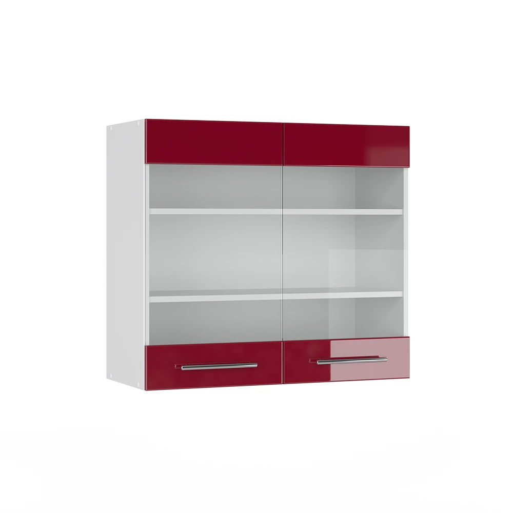 Glazen keukenkast Fame-Line Bordeauxrode hoogglans 80 cm Vicco
