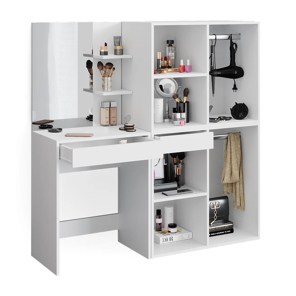 Kaptafel Isabelle Wit 140 cm met kasten Vicco