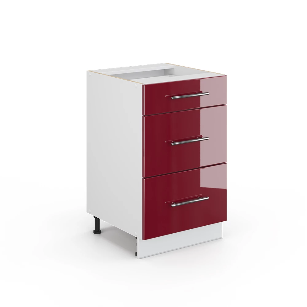 Badkamerkast Fame-Line Bordeauxrode hoogglans 50 x 82 cm zonder werkblad Vicco