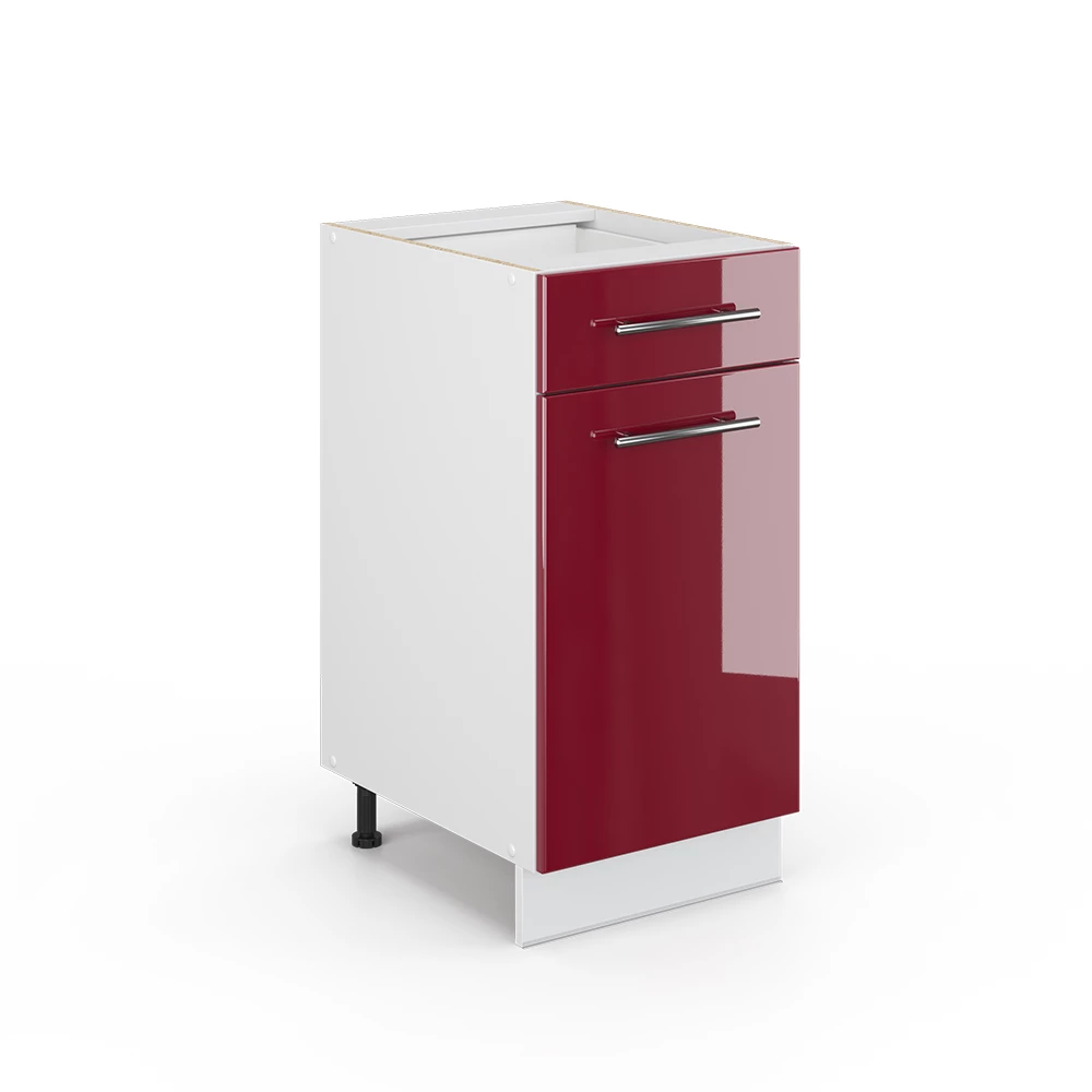 Halfhoge kast Fame-Line Bordeauxrode hoogglans 40 x 82 cm zonder werkblad Vicco