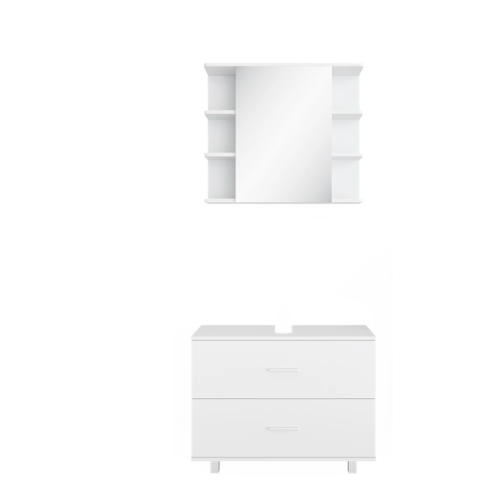 Badkamermeubel set Ilias Wit 2 delen, onderkast 80 cm Vicco