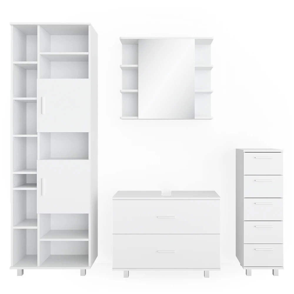 Badkamermeubel set Ilias Wit 4 delen Vicco