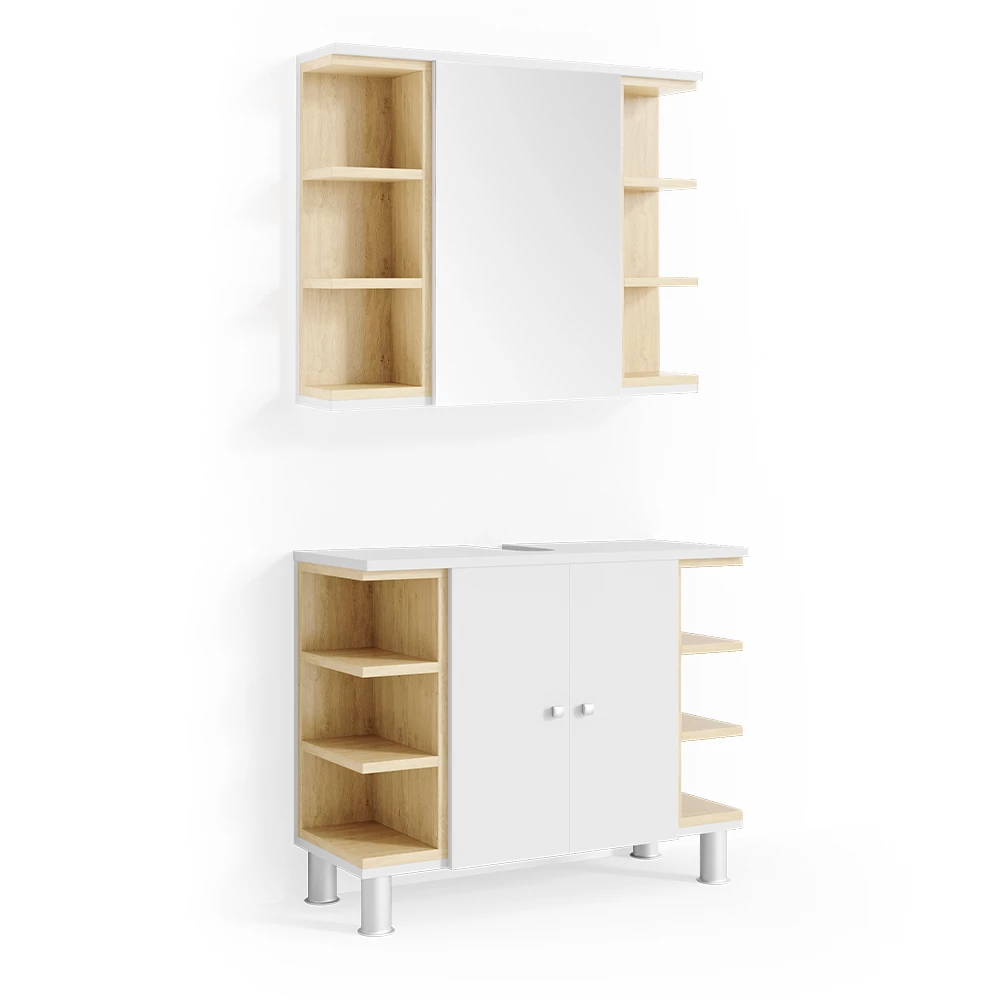 Badkamermeubel set Aquis Wit 2 delen Vicco