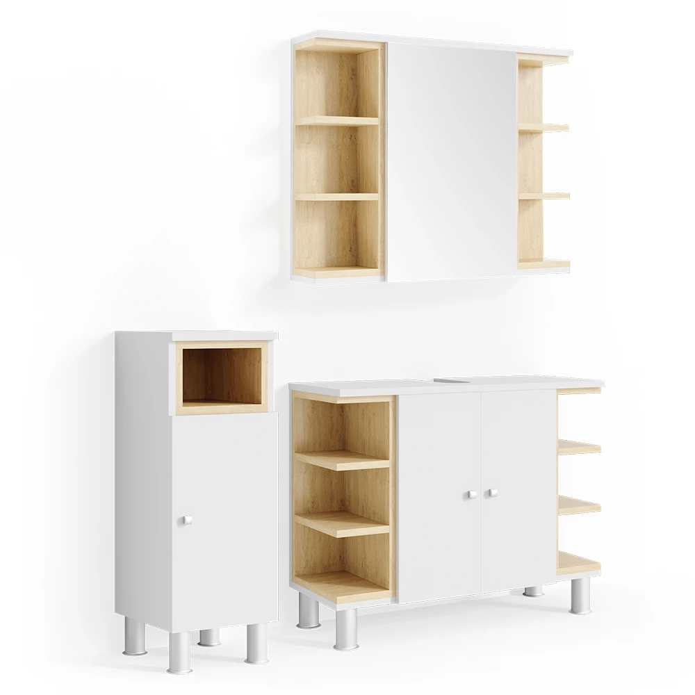 Badkamermeubel set Aquis Wit 3 delen Vicco