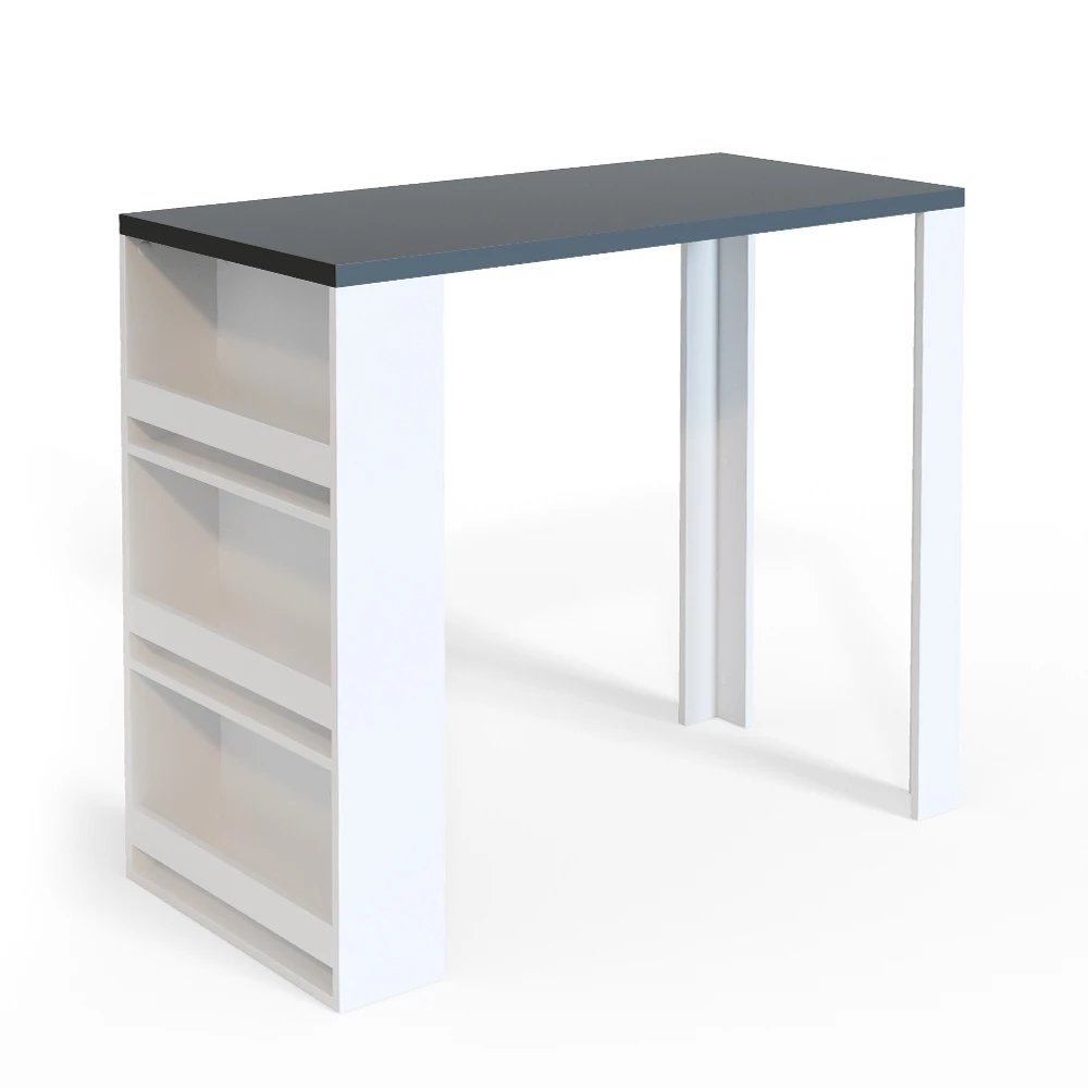 Bartafel  Wit/antraciet 57 x 117 cm met 3 compartimenten Vicco