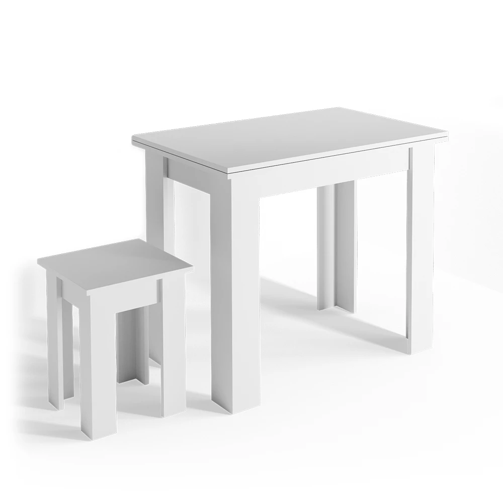Eettafel met stoel Roman Wit 90 x 60 cm Vicco
