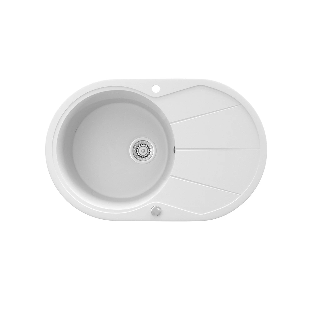 Spoelbak  Wit 78 x 50 cm Rond met droogplaats Bergström