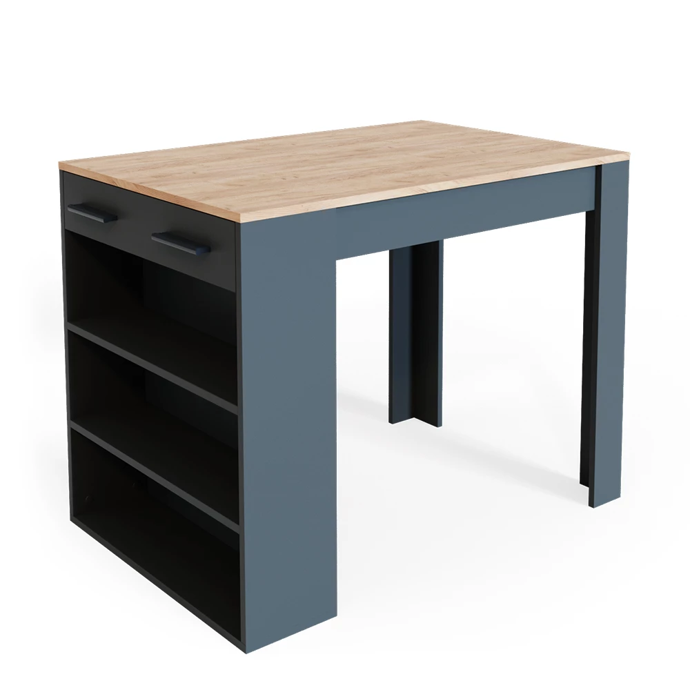 Eetkamertafel Repose Antraciet/gouden eik 67 x 100 cm Vicco