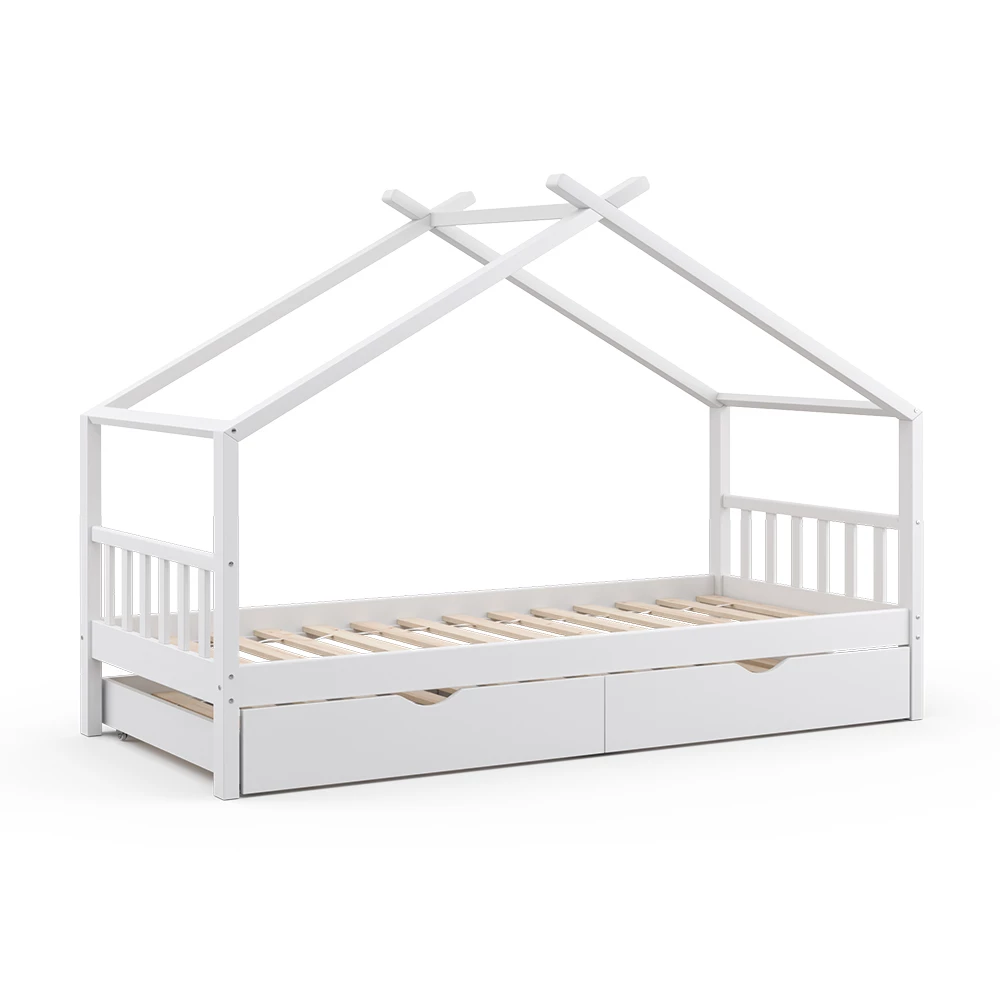 Huisbed Design Wit 90×200 cm met logeerbed Vitalispa