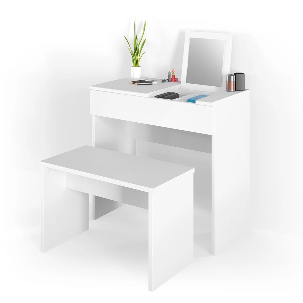 Kaptafel bankje  Wit 70 cm voor kaptafel Vicco