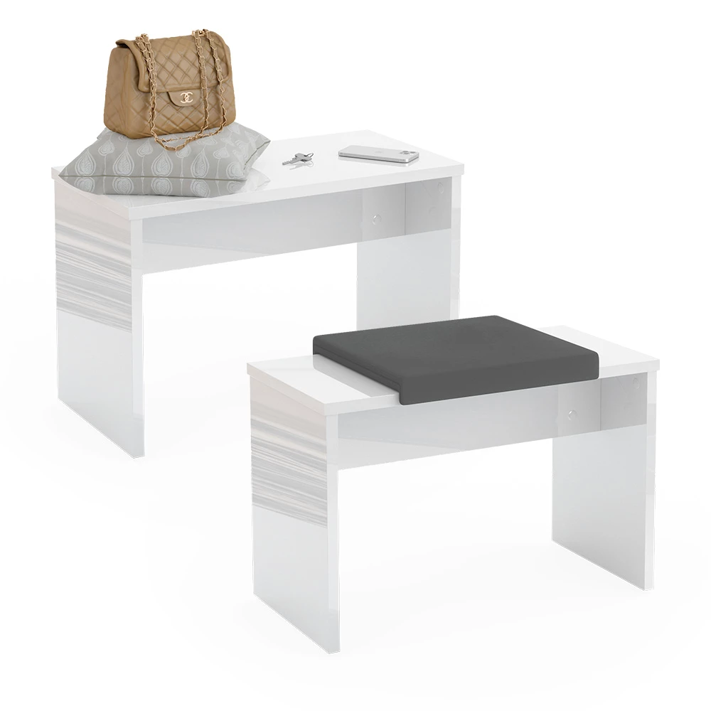 Kaptafel bankje Viola Wit 90 cm voor kaptafel Vicco