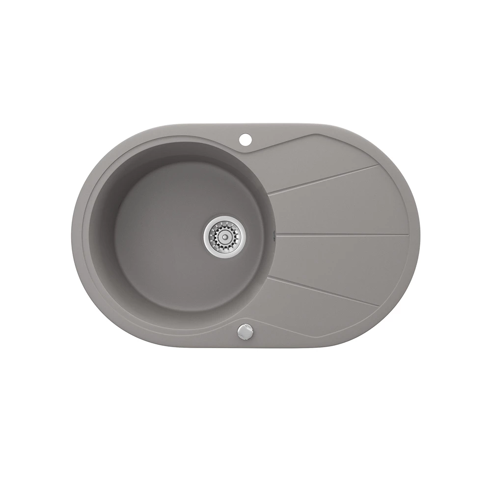 Spoelbak  Beton 78 x 50 cm Rond met droogplaats Bergström
