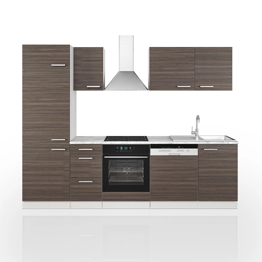Complete keukeneenheid Optima Edel grijs/wit 270 cm zonder werkblad Vicco