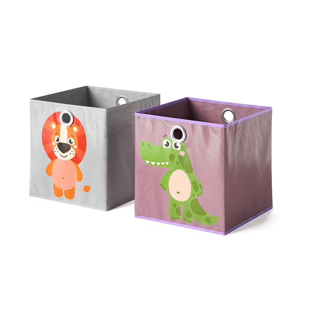 Opvouwbare box  Grijs/paars 30 x 30 cm Set van 2 Vicco