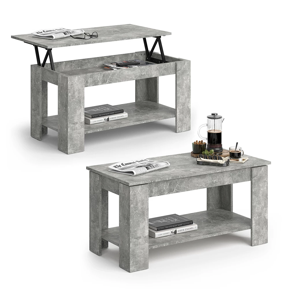 Salontafel Lorenz Beton 100 x 50 cm met liftfunctie Vicco