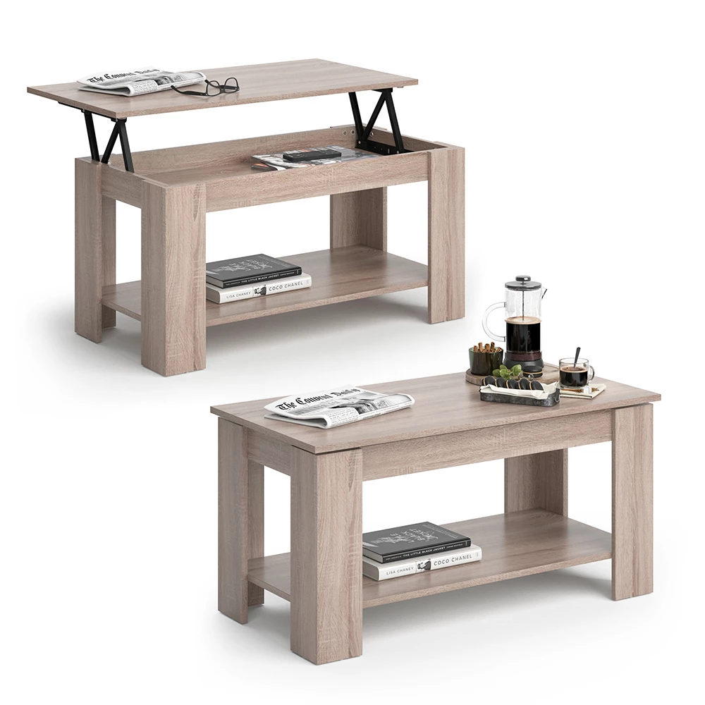 Salontafel Lorenz Sonoma 100 x 50 cm met liftfunctie Vicco