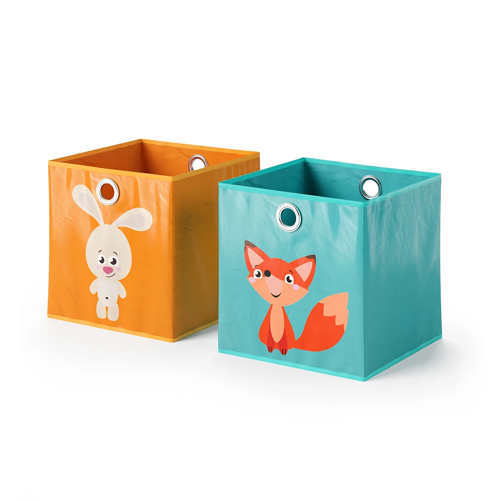 Opvouwbare box  Oranje/Blauw 30 x 30 cm Set van 2 Vicco