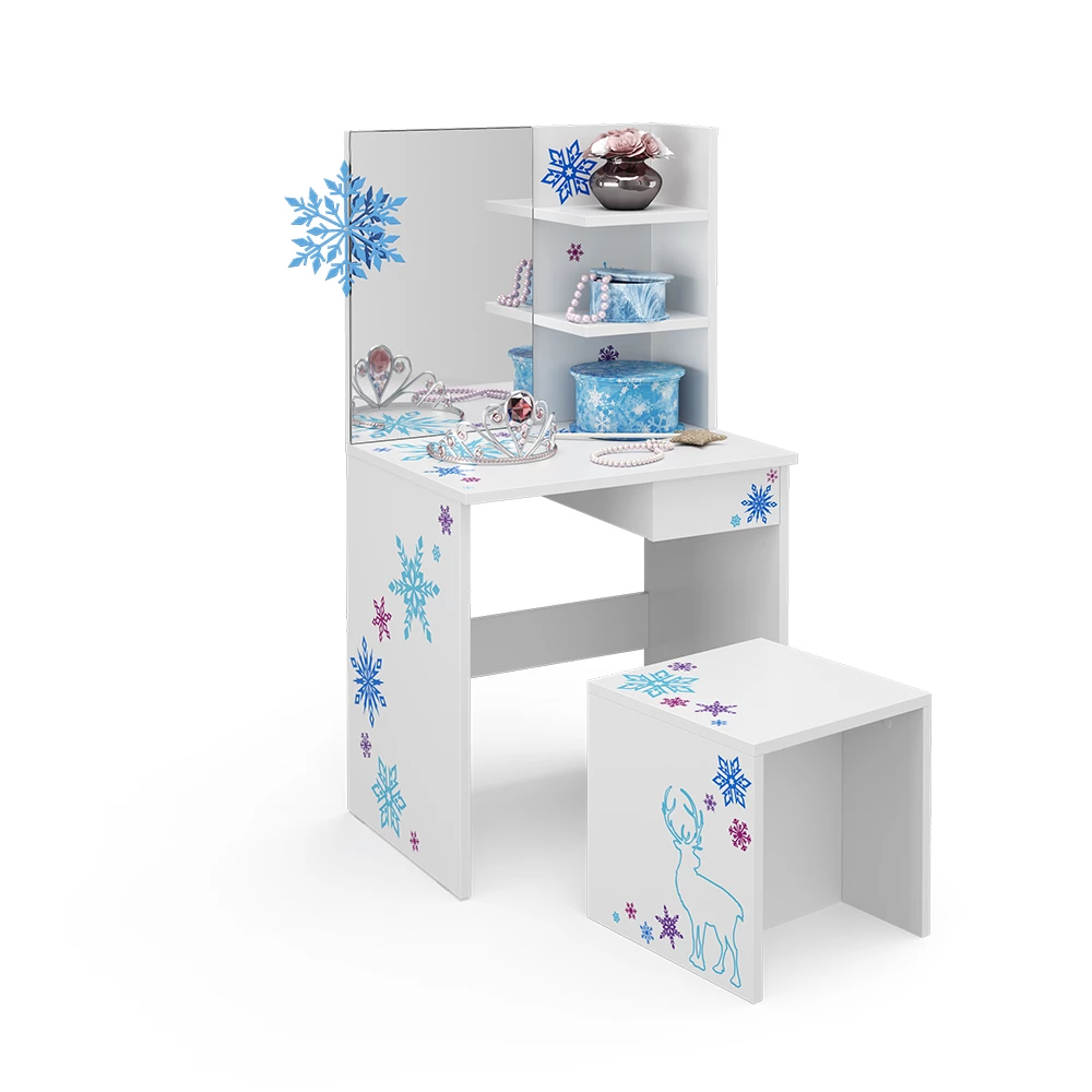 Kinder kaptafel Schneeflocke Wit 54.8 cm Vicco