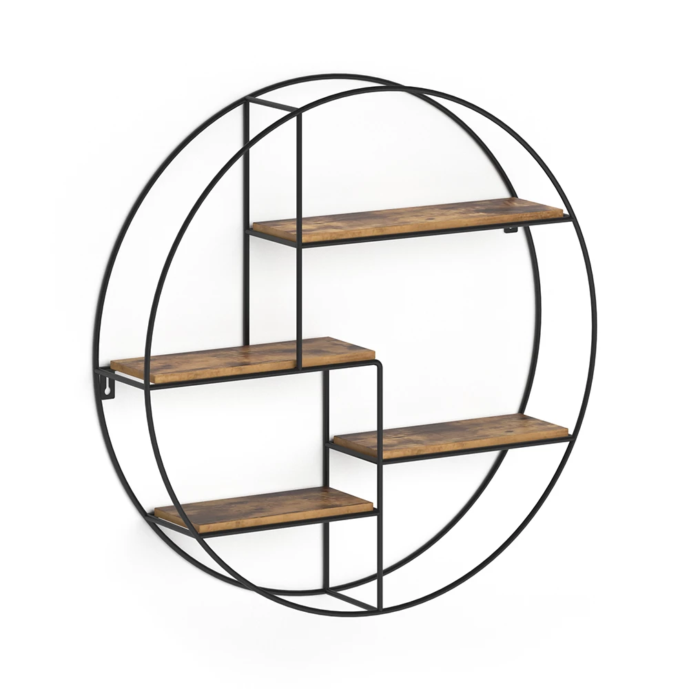Wandrek Fyrk Antiek hout 55 x 55 cm Rond Vicco