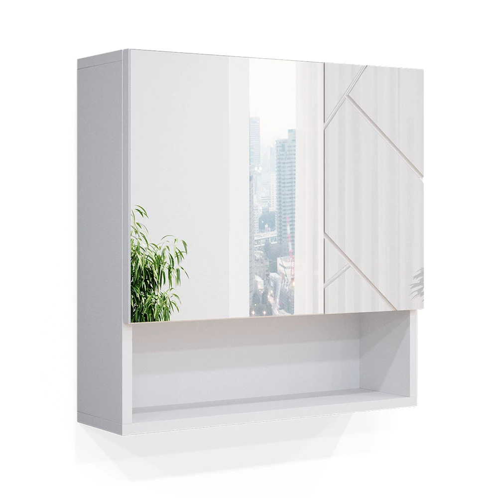 Badkamerspiegelkast Irma Wit Hoogglans 54 x 55 cm Vicco