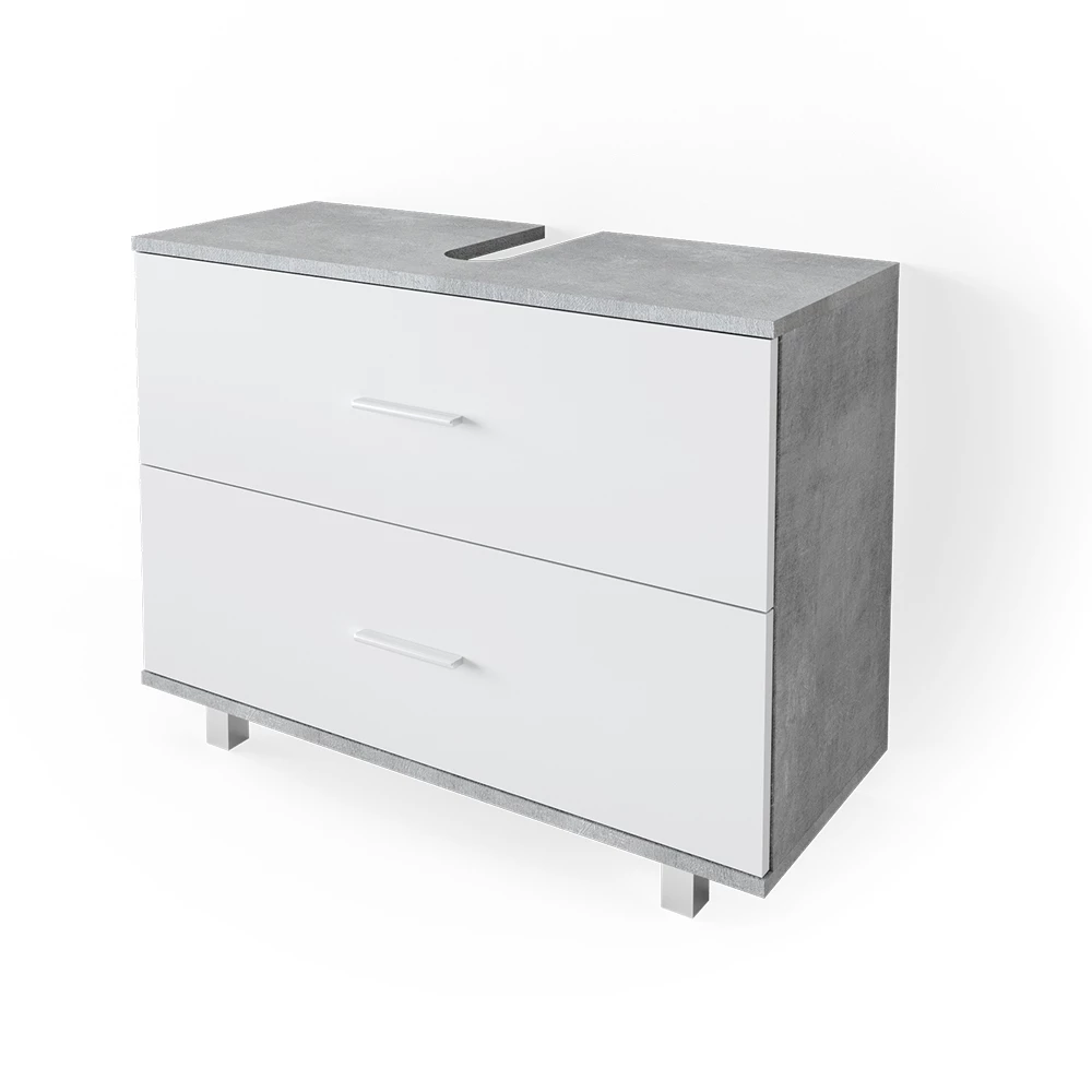 Wastafelonderkast Ilias Beton/Wit 80 x 60.8 cm Vicco