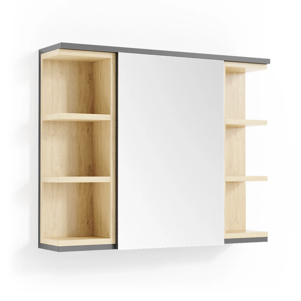 Badkamerspiegelkast Aquis Antraciet 79.6 x 64 cm Vicco
