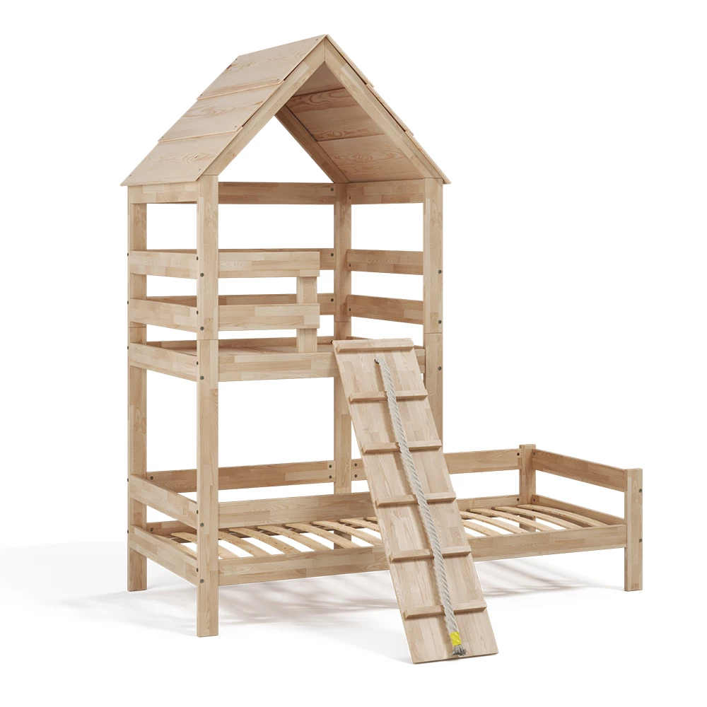 Huisbed Teddy Natuurlijk hout 90×200 cm Vitalispa