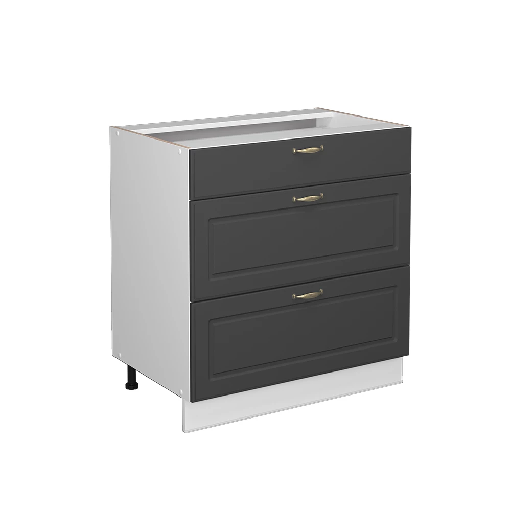 Badkamerkast Fame-Line Antraciet-goud 80 x 82 cm met 3 laden, zonder werkblad Vicco