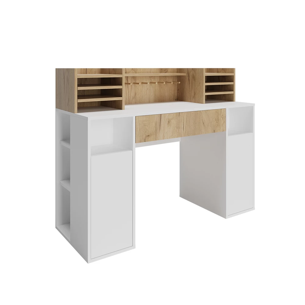 Bureau  Wit/Sonoma 126.8 x 50 cm XL met legplanken Vicco