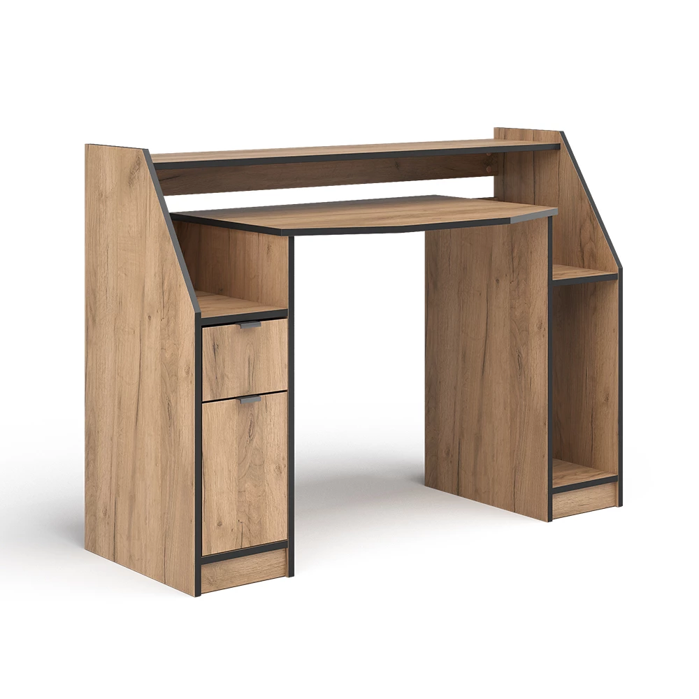 Speltafel Joel Krachtige eik goud 123.2 x 45 cm met 1 lade en 1 deur Vicco