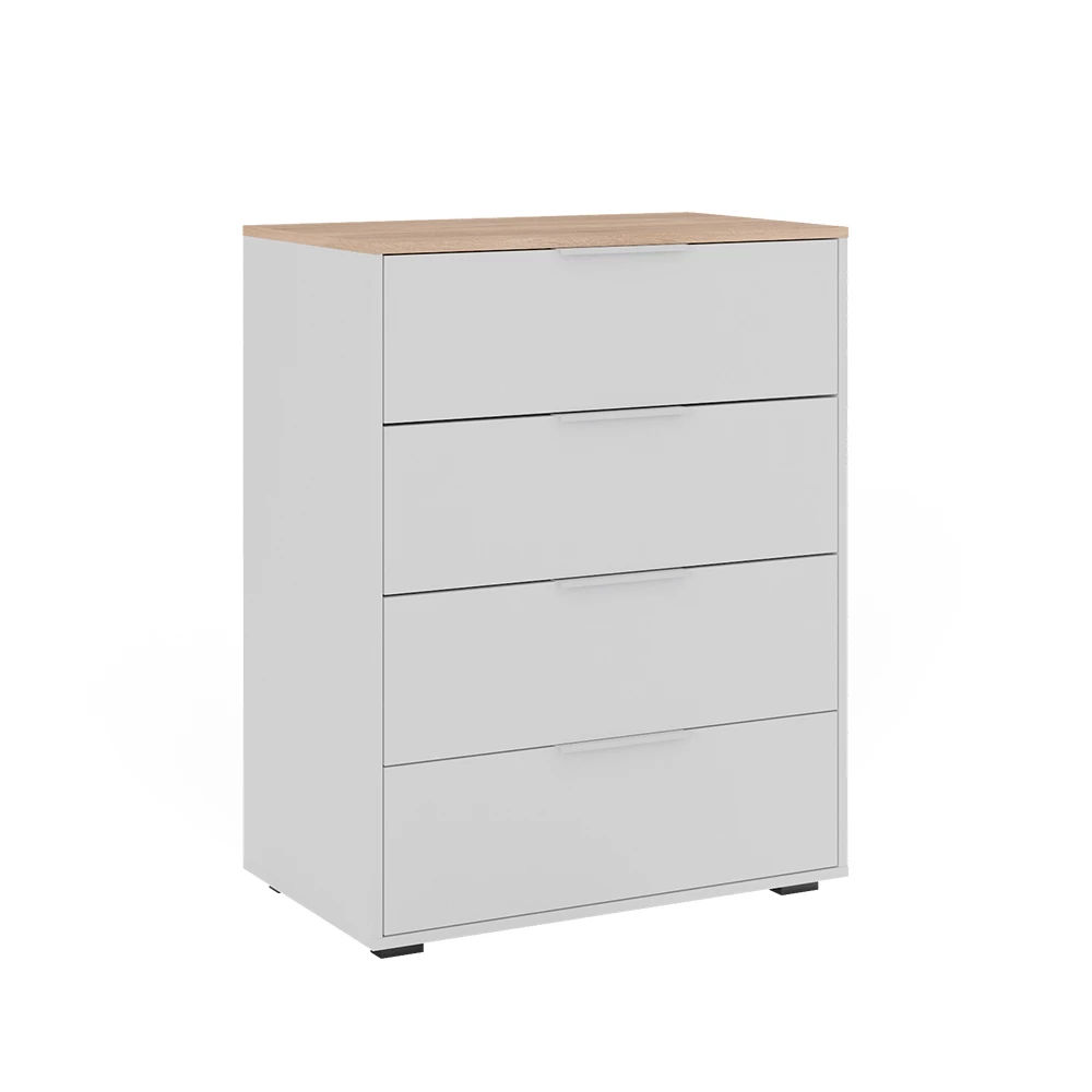 Dressoir Betti Wit/Sonoma 30 x 83.6 cm met 4x lade Vicco