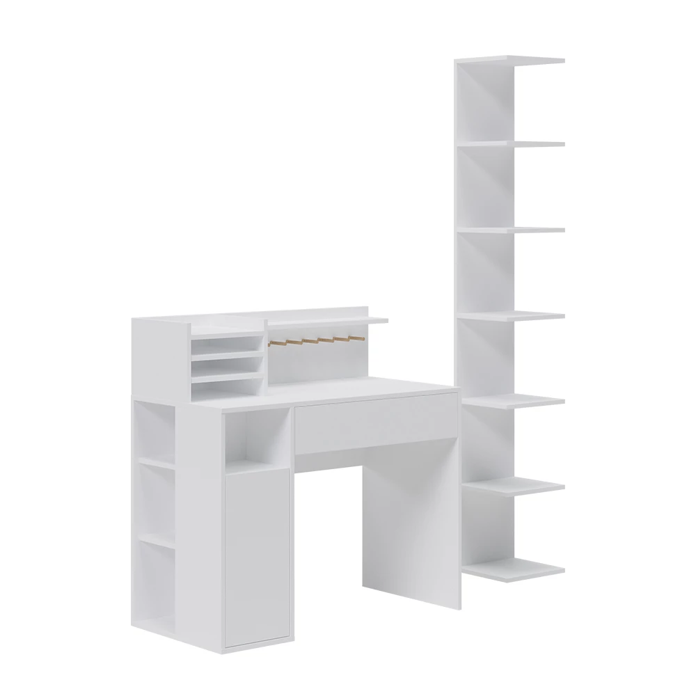 Bureau  Wit 2 delen, met boekenplank Vicco