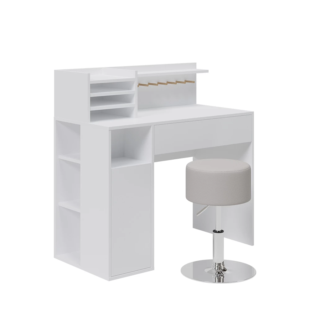 Bureau  Wit 2 delen, met kruk Vicco
